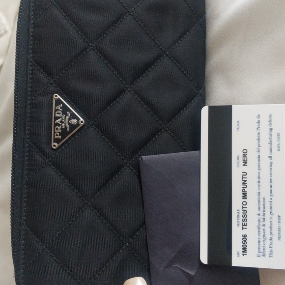 PRADA Nylon 🖤Black Quilted Zip Around Wallet 💯% Authentic NWOT - Picture 8 of 10